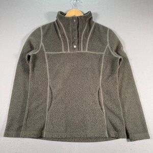 Kuhl Avalon Snap-T Sweater Womens XS Green Pullover Fleece‎ Fuzzy Warm Outdoors